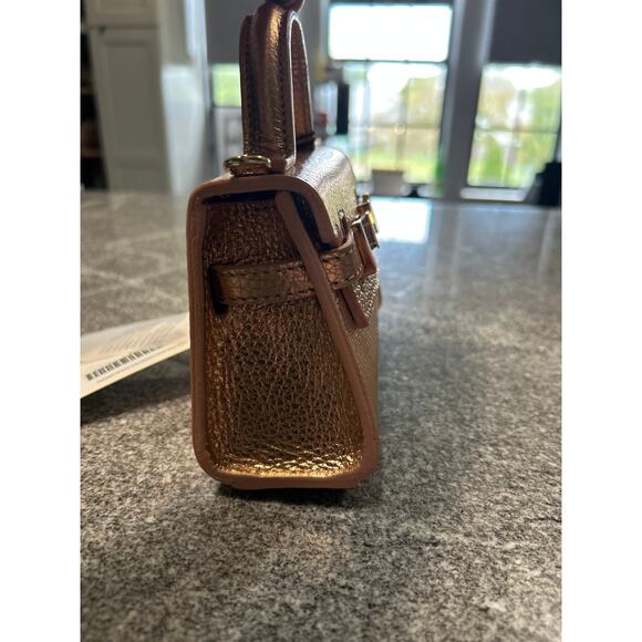 Rare Teddy Blake Ava 6" Micro Handbag – Oro Rosa Gold Leather – NWT - Picture 4 of 7
